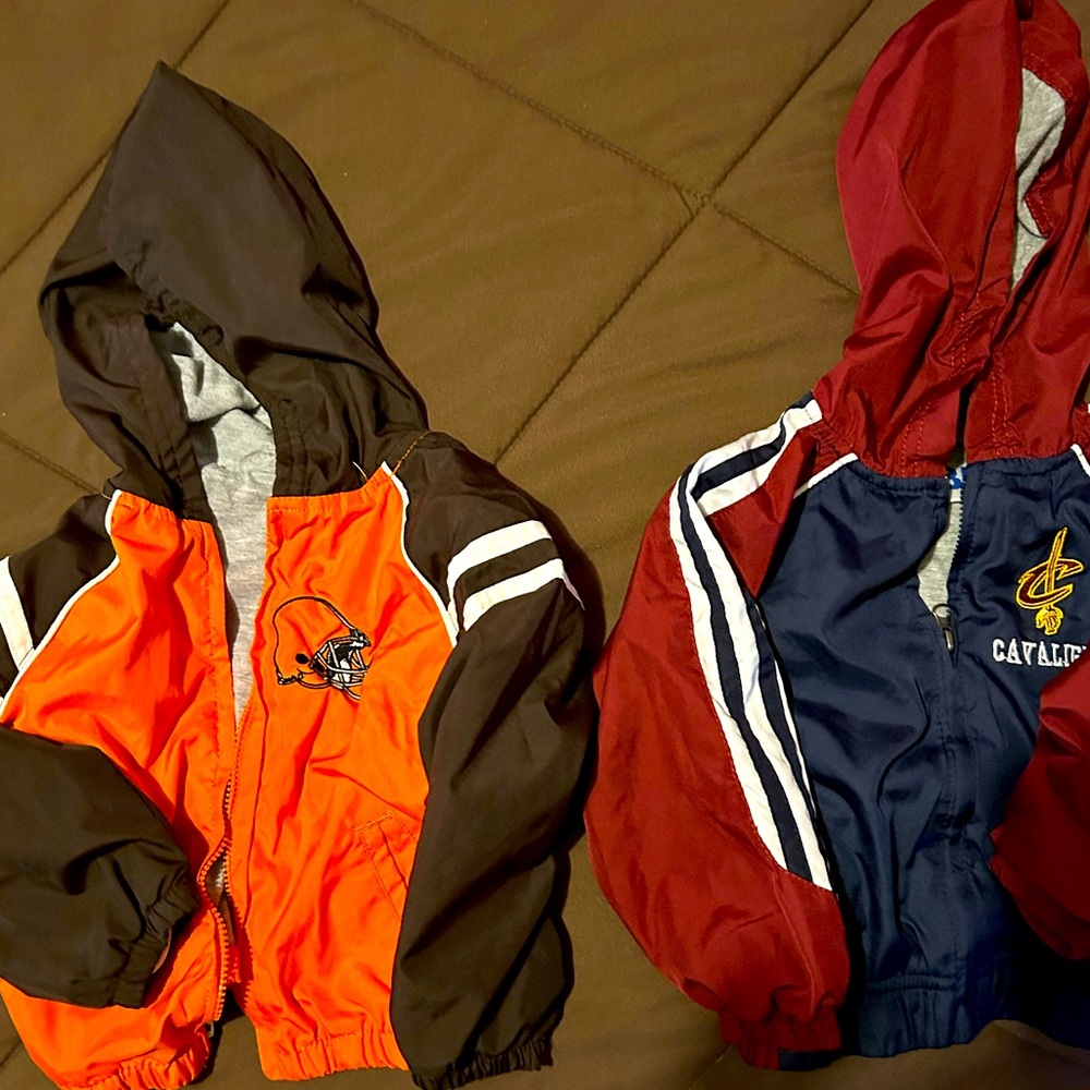 2 toddler Team Apparel NFL and NBA size 24 M Windbreakers